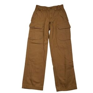 DULUTH TRADING Mens Brown Heavy Canvas Cargo Pants Size 30x32 Work Utility